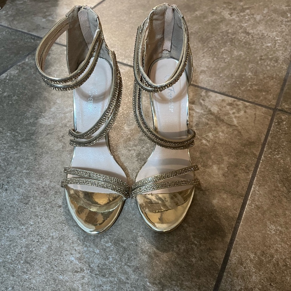 Gold Bling Heels size 7